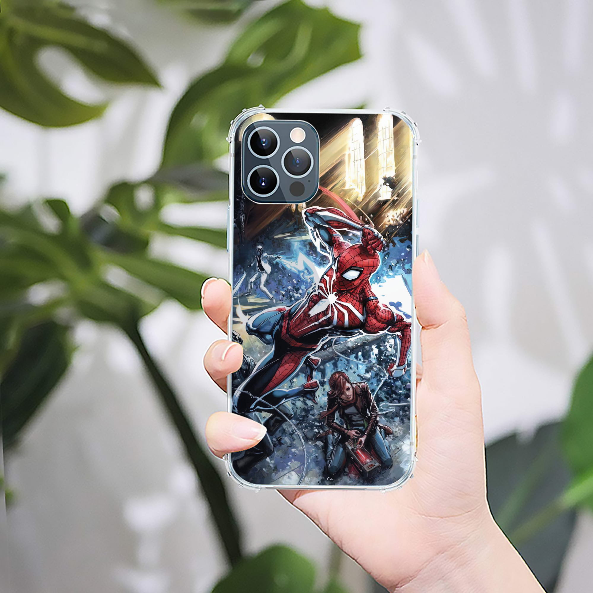 （画像用） Spider Man スパイダーマン 【iPhone 12シリーズ対応】透明スマホケース（クリアソフトケース）